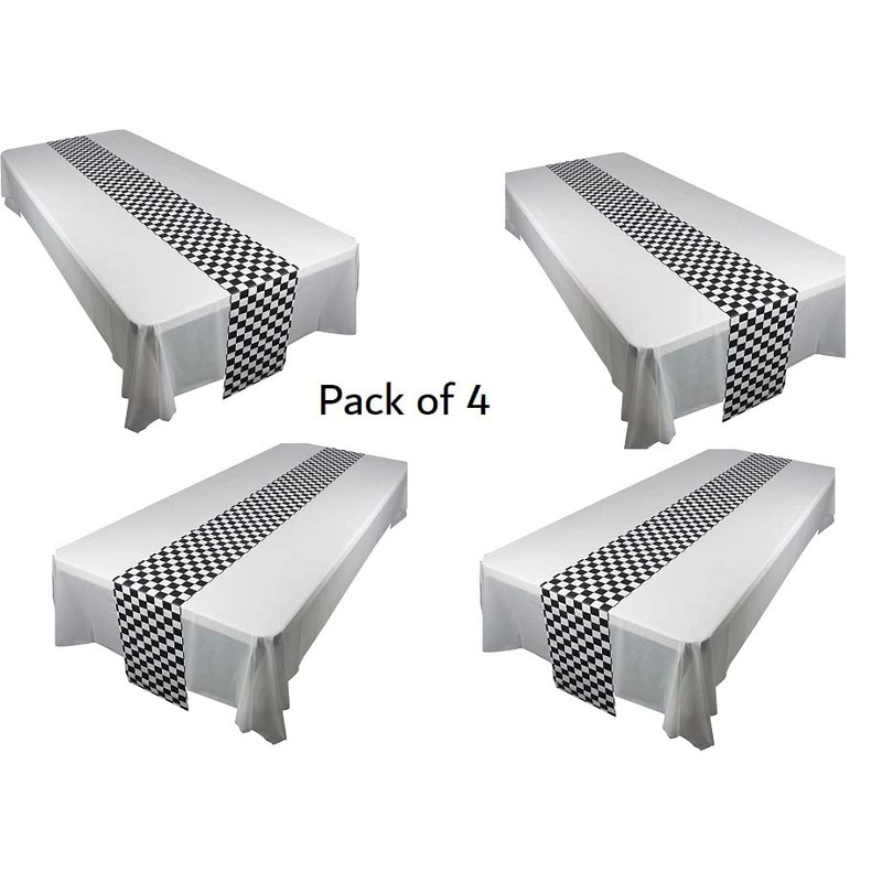 Oojami 4 Pack Table Runner Plastic Ideal for Table, Birthday