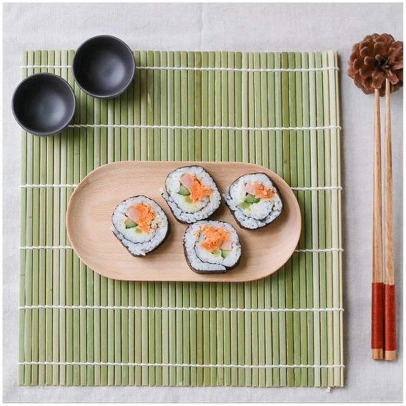 JapanBargain S-3155, Green Bamboo Sushi Roller Mat 9-1/2-inch Square