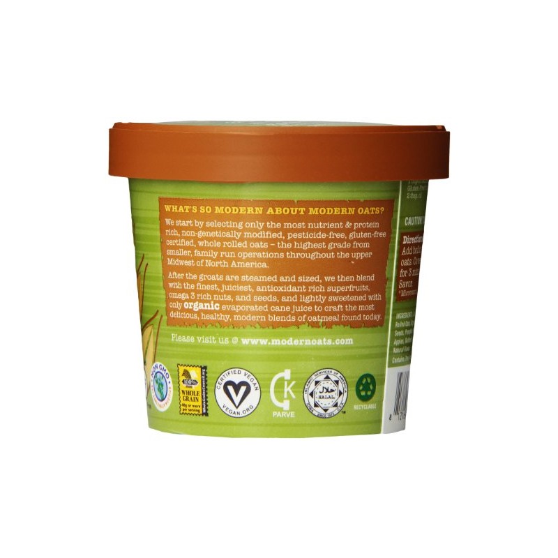 Modern Oats Apple Walnut Oatmeal, 2.6 Ounce (Pack of 6)