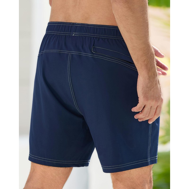 difficort Mens Bathing Suit with Compression Liner Quick-Dry Swim Trunks