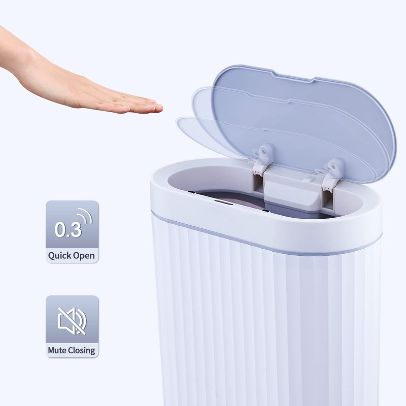 ELPHECO Bathroom Trash Can with lid - 2.5 Gallon Waterproof