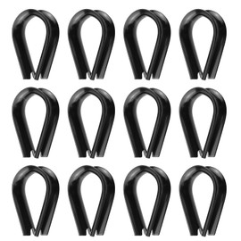 Antrader M12 Stainless Steel Thimble for 1/2" Diameter Wire Rope Cable Thimbles Rigging,12 Pack (Black)