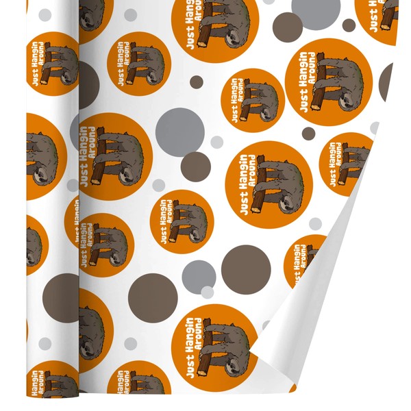 GRAPHICS & MORE Sloth Just Hanging Around Gift Wrap Wrapping