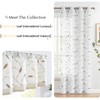 jinchan White Sheer Valance for Window Gray Leaf Embroidered Valance