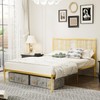 LUMISOL Metal Queen Platform Bed Frame with Iron-Art Headboard, Modern