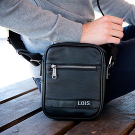 Lois - Man Bag - Mens Shoulder Bags - Man Bags for Men Crossbody Bag in Waterproof Material - Man Bags for Men Shoulder for Men with Adjustable Strap -, Black