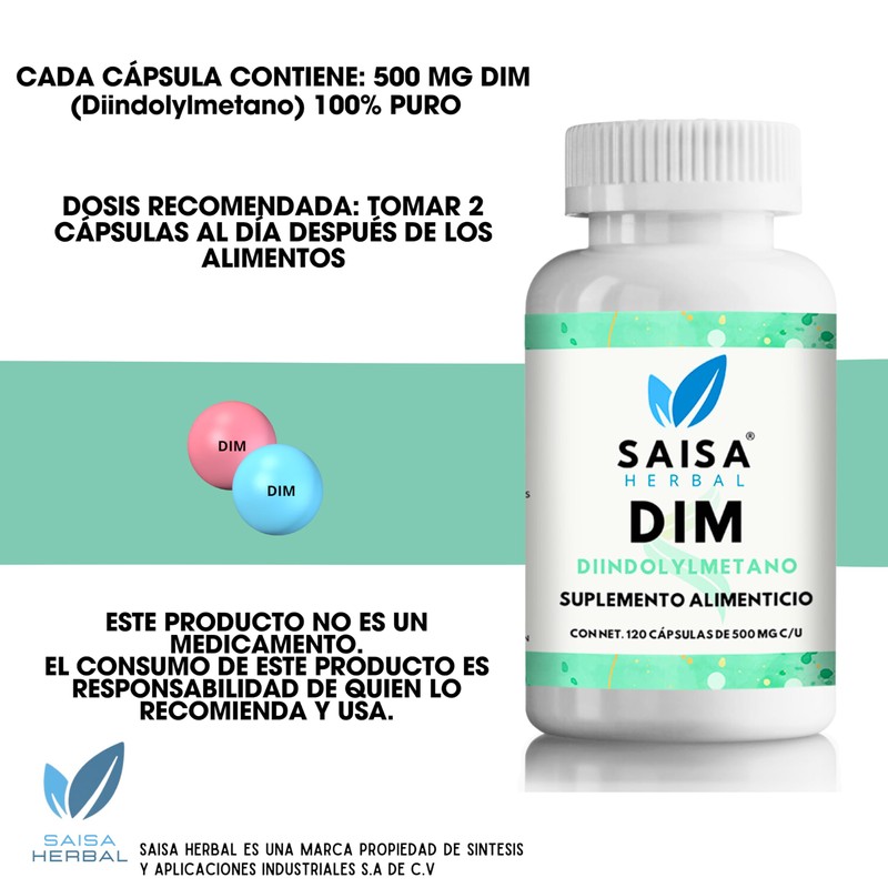 Suplemento Dim (diindolilmetano) 120 Cápsulas Saisa Herbal