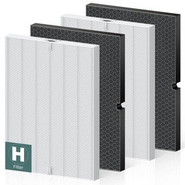 116130 Replacement Filter H for Winix 5500-2 AM80 Plasmawave Air Purifier, True HEPA Filter and Activated Carbon Filter Combo Pack, 2 Set