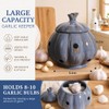 Ceramic Garlic Keeper Storage Holder Jar with Lid, Kitchen Countertop
