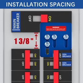 LATING Generator Interlock for Square D QO or Homeline 150 or 200 A mp Panels with 1 3/8 Inches Spacing, New Version, Blue