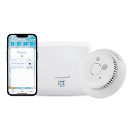 Homematic IP Homematic IP Smart Home Starter Set Mini C Rauchwarnmelder, Rauchmelder alarmiert lokal ber die Sirene und per Push-Benachrichtigung in der Smartphone-App, integrierte LED-Notbeleuchtung, 158097A1