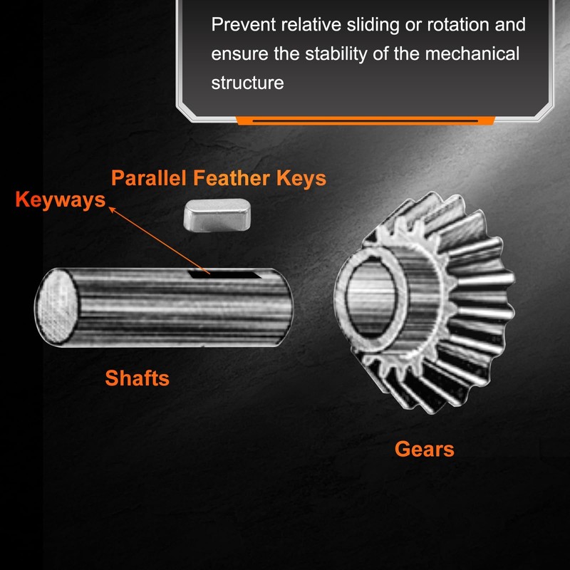 sourcing map 10Pcs Round Ended Feather Key, 5 x 5