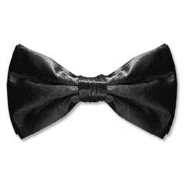 Black Silk Pre-Tied Bow Tie