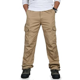 Pantalón Trabajo Tácticos Industrial Hombre Elástico,Pantalones de Hombre Cargo Multibolsillos Holgado 100 Algodón,para Senderismo                    