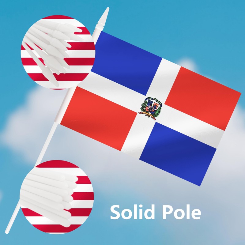 Yamiuo Dominica Mini Flag, 12 Pack Dominican Hand Held Small
