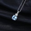 JewelryPalace 2.2ct Cushion Cut Genuine Sky Blue Topaz Pendant Necklace