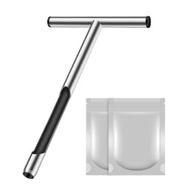 12 Inch Soil Sampler Probe with T Handle,Stainless Steel Soil Probe Rod with Core Sampling Area,Includes Soil Sample Kit,for Soil Sampling Plant Care Lawn Garden Farm