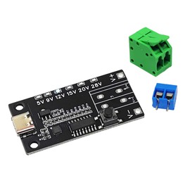 1PCS USB-C PD3.0/3.1 QC Trigger Board 5V 9V 12V 15V 20V 28V 5A Adjustable Voltage Trigger Module Type-C Female Input with Indicator