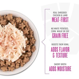 Felicia's Fabulous Finds Tiki Dog Born Carnivore Protein Booster in Broth Grain Free Topper 2 Flavor Bundle: 6 Chicken & Duck and 6 Chicken & Lamb (12 Pouches Total, 2.1 Ounces Each)