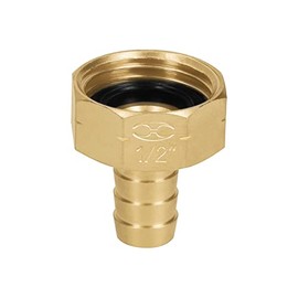 Truper CF-1/2B, Conector sencillo 1/2", hembra, de latón maquinado