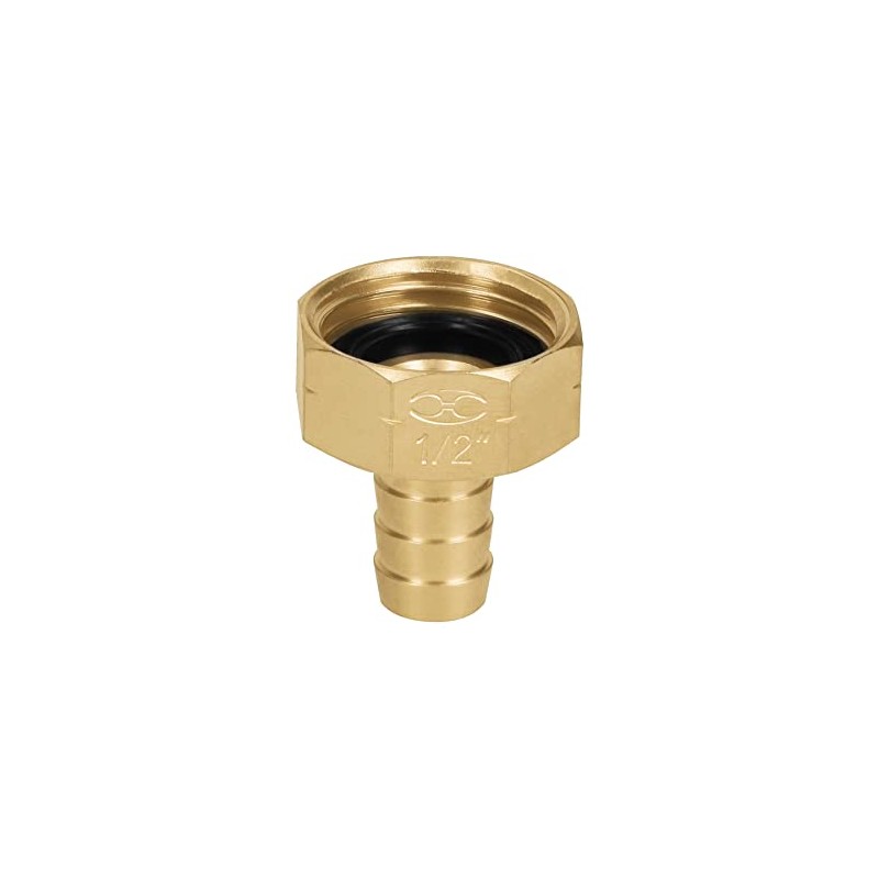 Truper CF-1/2B, Conector sencillo 1/2", hembra, de latón maquinado