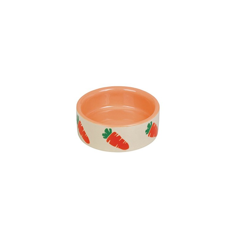 Nobby Ceramic Feeding Trough Carrot Beige/Orange 125 ml