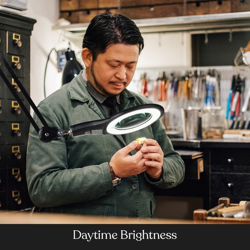 Brightech LightView PRO Magnifying Desk Lamp, 2.25x Light Magnifier, Adjustable