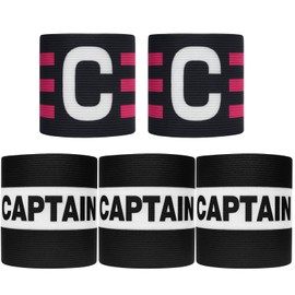SurPse 5 Pcs Captains Armband, Sport Accessory for Football Soccer Rugby Basketball, Adjustable Leader Arm Bands for Youth and Adults, Durable Polyester Material, (31 * 7 CM/12 * 2.7 Inch)