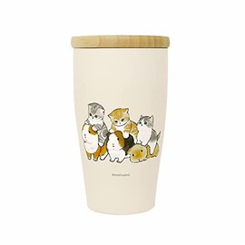 Toa Metal Mofusand Stainless Steel Tumbler with Wooden Lid 11.8 fl oz (350 ml) [Guinea Pig Test Drive] 53-2091 Beige