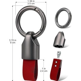 MEISO 2 Pcs Llaveros Para Hombre,Llavero, Llaveros Elegantes de Metal y Piel para Auto, 8x3.5 cm ， Llavero Para Auto de Alta Calidad, Ideal para Llaves y Uso Diario