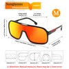 FEISEDY Fashion Polarized Sunglasses Oversized One Piece Reflective Lens Sports