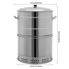 Smokeless Charcoal Hanging Grill,Stainless Steel Surround Charcoal Kebab Grill with 50 Skewers,Portable Smokeless Barbecue Barrel for Picnics,Camping,Traveling, Parties, Beaches,Gardens and More BBQ