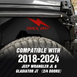 EYOUHZ Front Inner Fender Liners Compatible with 2018 2019 2020 2021 2022 2023 2024 Jeep Gladiator JT & Wrangler JL JLU, Lightning Style Mud Guards Wheel Well Liners Fender Flares Cover (2 PCS)