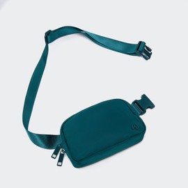 Pander - Riñonera de nailon con doble cierre para todas partes, Azul Teal, Una talla, Sólido