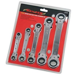 Neilsen CT1624 5 Piece Offset Ratchet Ring Spanner Set, Silver