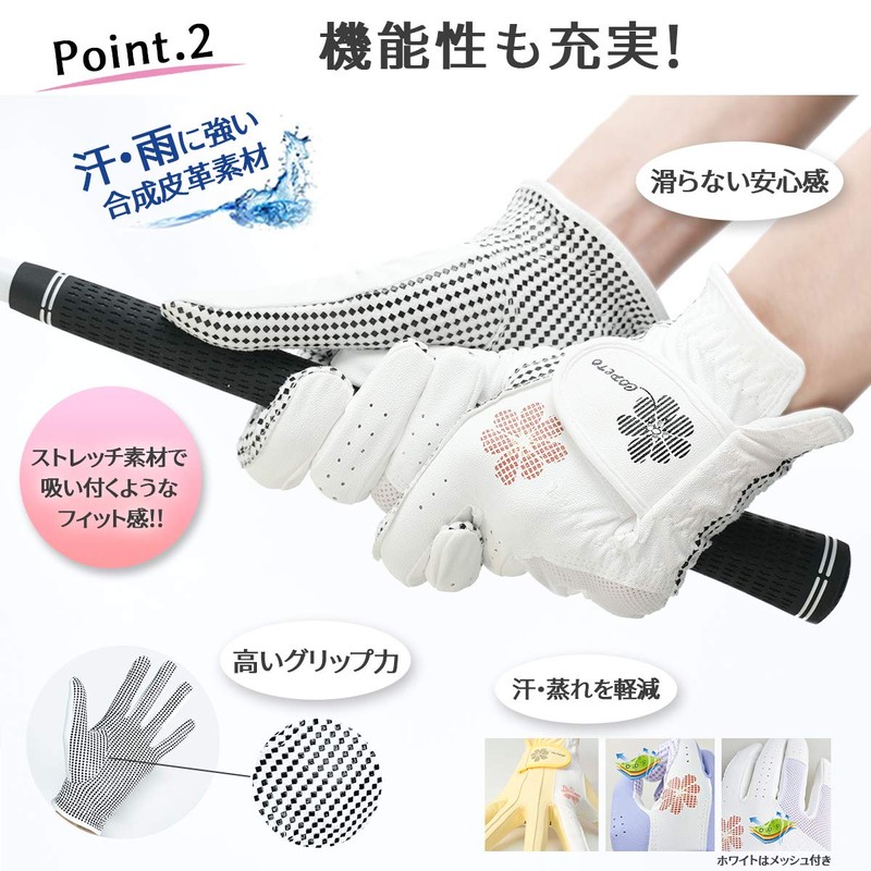 PREMINNO Golf Gloves Women's Two-Handed Fit, Durable, Design (22 (7.1