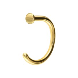 PIERCINGLINE 750 Gold Nose Piercing | 18 Carat | Open Ring | Piercing Nose Stud | Choice of Colours and Sizes, Yellow Gold