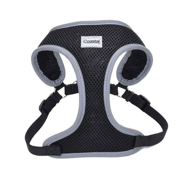 Coastal Pet Reflective Adjustable Dog Harness Black 5/8 Inch X