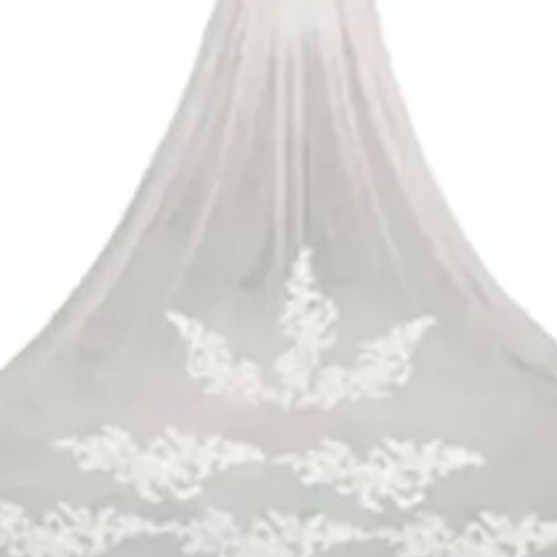 3 Meter Bridal Veil Lace Applique Metal Comb Fixing Ultra