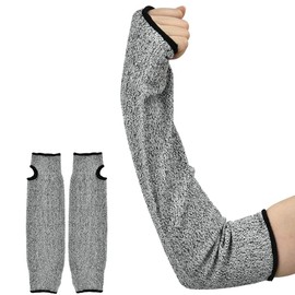 1 Pair Safety Work Sleeve Arm Protective, HPPE Cut Resistant Anti Abrasion Long Sleeve Work Gloves - 5 Levels Of Cutting Resistance, Abrasion Resistance(45cm length)