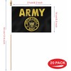 20 Pack US Army Gold Crest Mini Stick Flags Small
