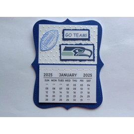 HANDMADE SEATTLE SEAHAWKS LOVE FOOTBALL 2025 MINI MAGNETIC CALENDAR MONTHLY TEAR PAGES