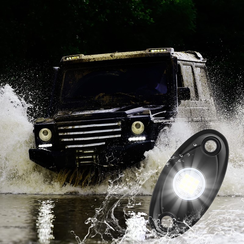 Treela 24 Pods White Rock Lights LED Wheel Well Underglow