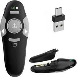 Wireless Presenter Remote Clicker for PowerPoint Presentation Remote, RF 2.4GHz PPT PowerPoint Clicker Presentation Pointer Google Slide Advancer for Mac, Computer, Laptop