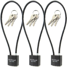 RioRand Keyed Cable Gun Locks Simple Operation 15" Compatible with Pistols, Handguns, Rifles, and Shotguns,Storage for Firearm Locking and Safety 3PCS