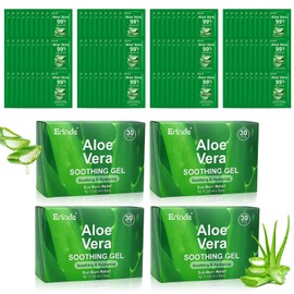 120 Pack Travel Size Aloe Vera Gel for Face, Hair & Body, Sunburn Relief, 99% Pure Aloe Vera Gel for After Sun Skin Care Relief, Soothing Hydrating Non-Greasy, Bulk Mini Portable Travel Packet