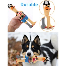 DAJOOEE 2 Pack Screaming Rubber Chicken Dog Squeaky Toy, Latex Chew Molar Dog Toy (Pirate)