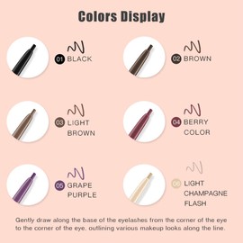 GHFCZOO 2Pcs Gel Eyeliner Pencils - Ultra-Smooth 1.5mm Tip, Waterproof & Smudge-Proof All-Day Wear | High-Pigment Creamy Matte Formula, Black