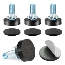 4 Set 1/4" Thread Furniture Feet Levelers, Adjustable Table Leg Screws, Height Adjuster Leveler with T-Nut for Tables,Cabinets,Chairs (1/4''-with T-Nut-4 PCS)
