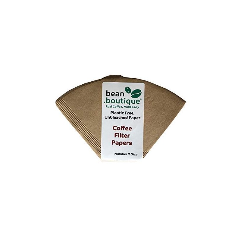 Bean.boutique Coffee Filter Papers/Cones, Plastic Free, Compostable, Unbleached Paper, Biodegradable,